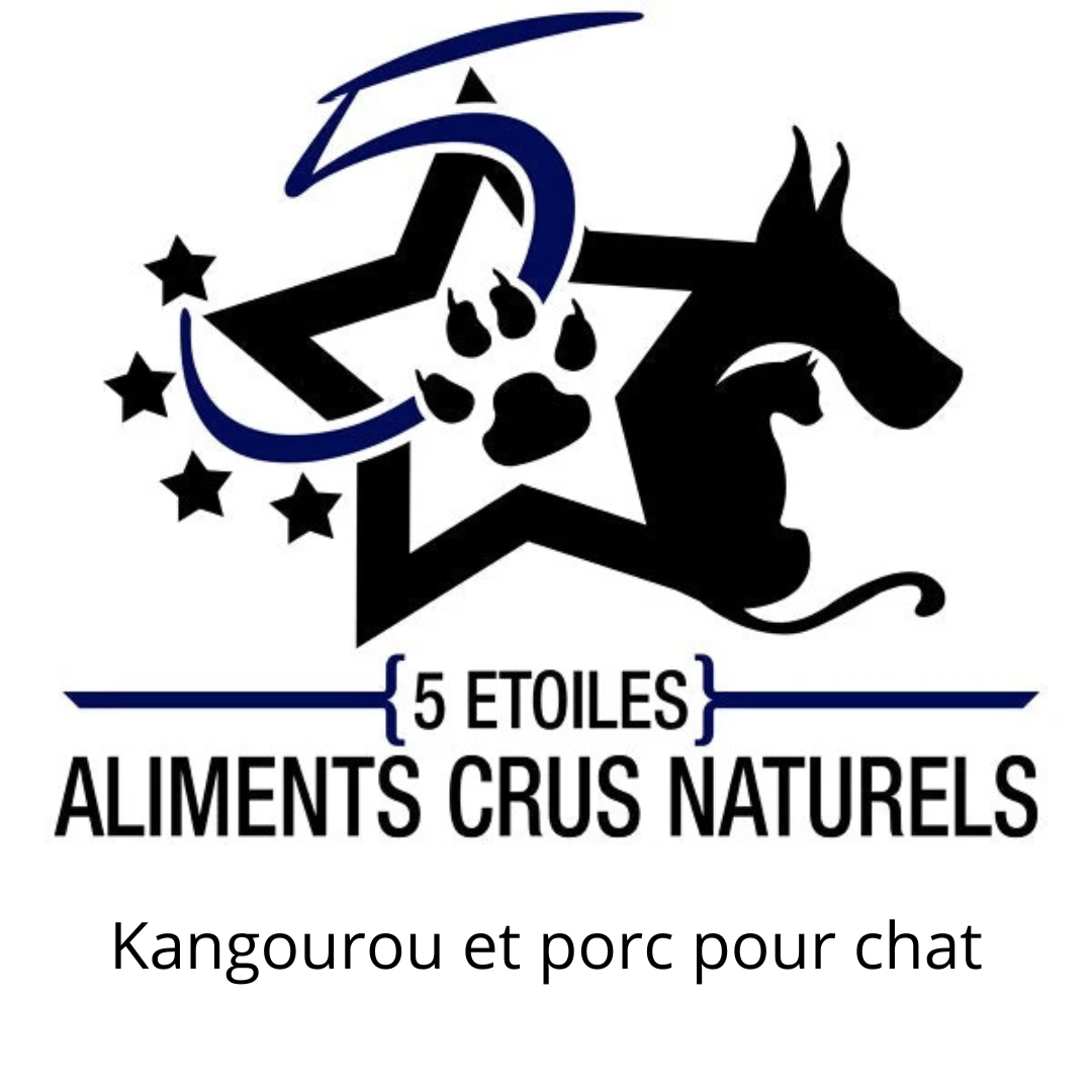 5 ÉTOILES | Entretient Kangourou et Porc 10 lbs - Nourriture crue pour chats