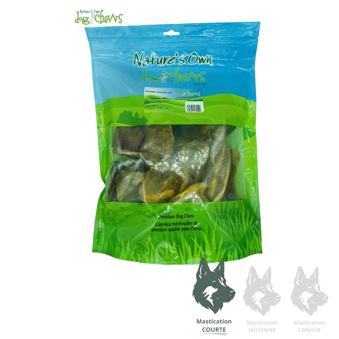NATURE'S OWN | Sac d'oreilles de porc - Gâterie déshydratée pour chiens