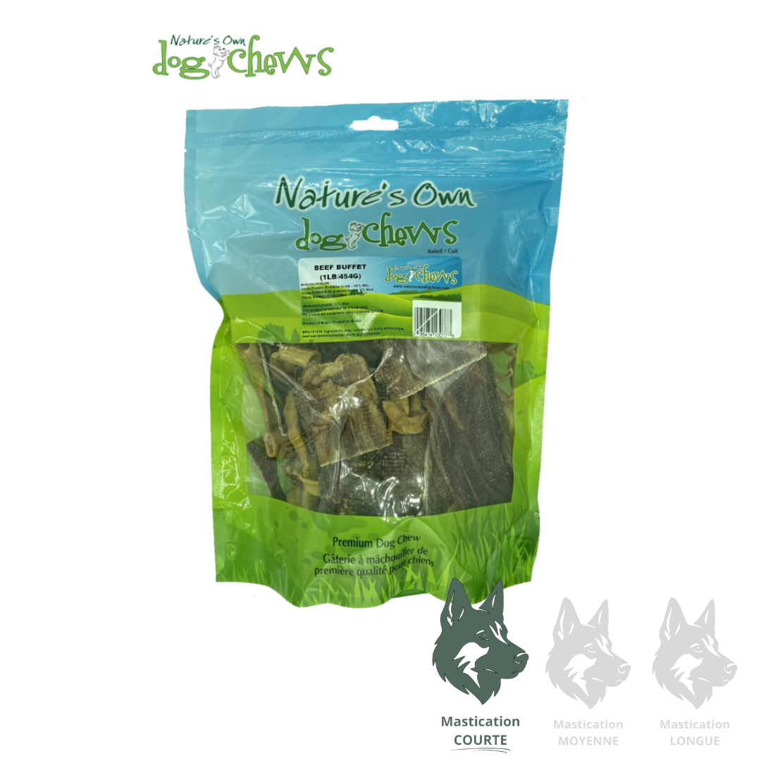 NATURE'S OWN | Morceaux de boeuf 1 lb - Gâterie déshydratée pour chiens