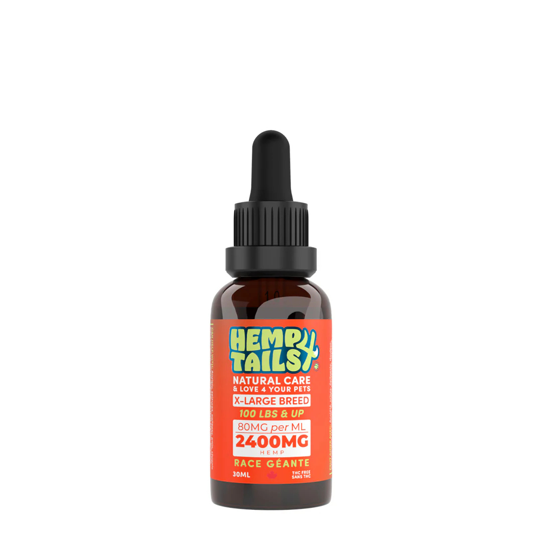 Hemp 4 Tails huile de chanvre pour chien – soulagement naturel pour anxiété, douleurs et inflammation, sans THC
2400 mg
