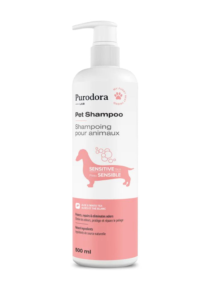PURODORA LAB | Shampoing peau sensible chiens et chats. Solution Nutrition Animale, votre référence en alimentation animale au Québec.
