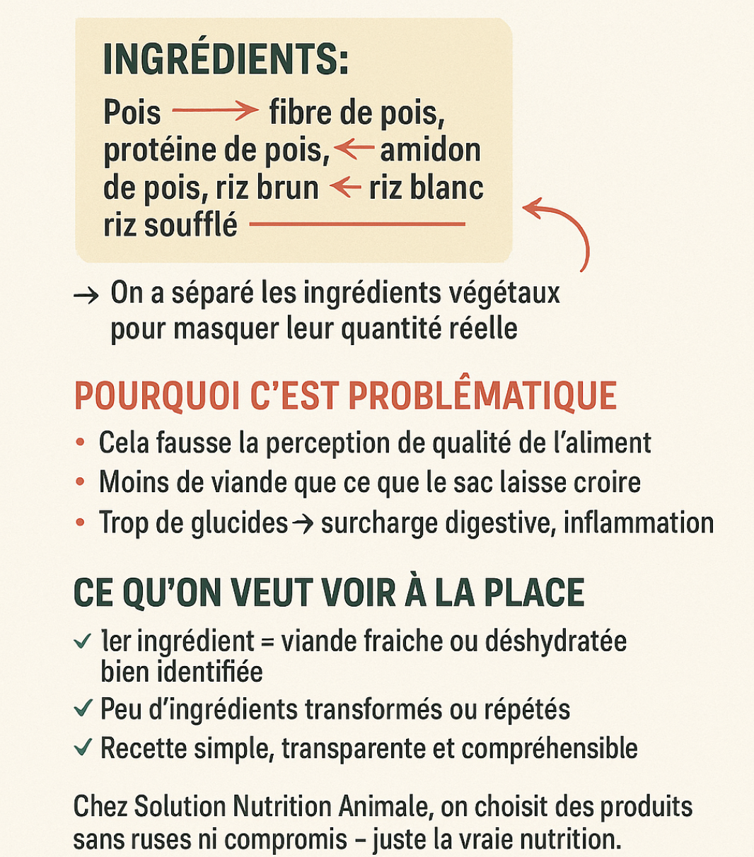 Comment repérer la fragmentation alimentaire dans les croquettes pour chiens et chats
