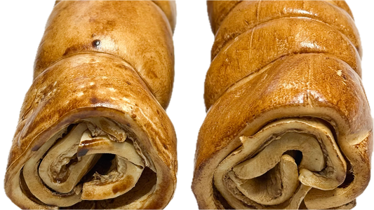 KYON | Rouleau de joue de boeuf beurre d'arachide. Solution Nutrition Animale, votre référence en besoin nutritionnel pour chiens et chats au Québec.