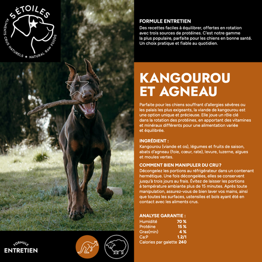 5 ÉTOILES | Entretien Kangourou 10 lbs - Nourriture crue pour chiens