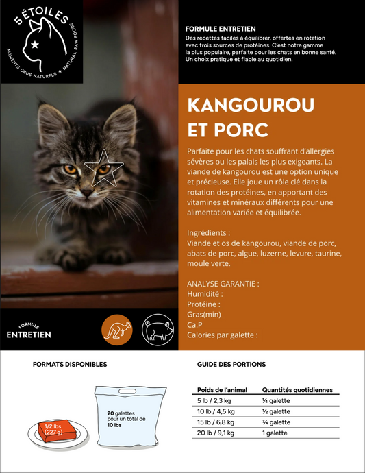 5 ÉTOILES | Entretient Kangourou et Porc 10 lbs Solution Nutrition Animale Saguenay