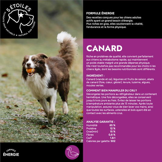 5 ÉTOILES | Énergie Canard 10 lbs - Nourriture crue pour chiens