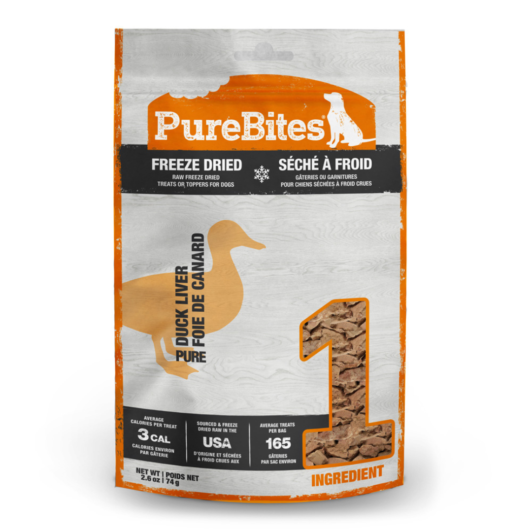 PURE BITES | Foie de canard - Gâterie séchée à froid pour chiens. Solution Nutrition Animale, votre référence en alimentation animale au Québec.