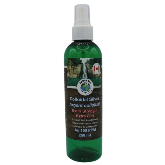 EARTH MD | Argent Colloïdal Extra Fort - Supplément pour chiens et chats. Solution Nutrition Animale, votre référence en alimentation animale au Québec.