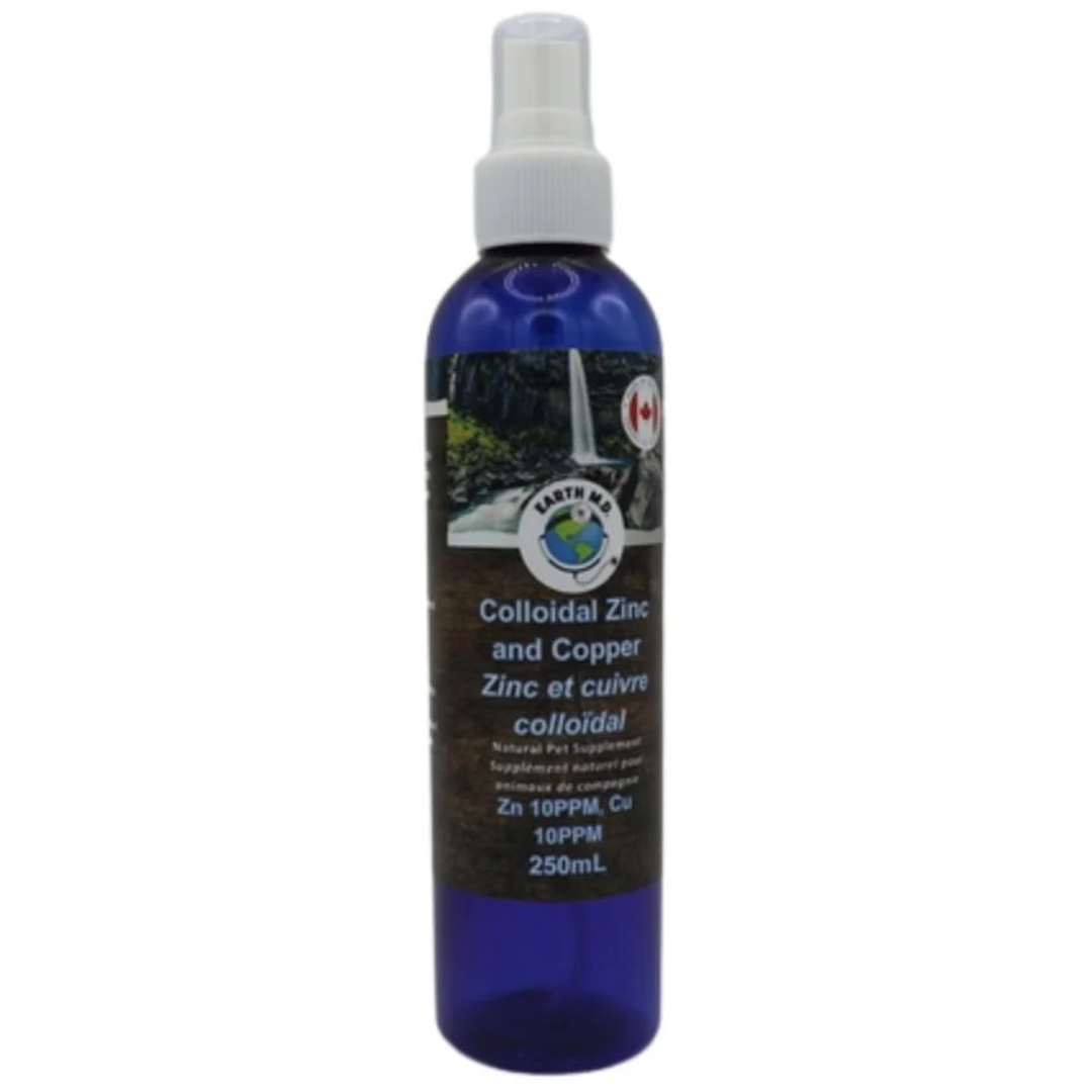 EARTH MD | Cuivre Et Zinc Colloïdaux - Supplément pour chiens et chats. Solution Nutrition Animale, votre référence en alimentation animale au Québec.