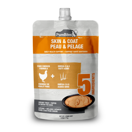 PURE BITES | Poulet - Crémeux peau pelage pour chiens. Solution Nutrition Animale, votre référence en alimentation animale au Québec.