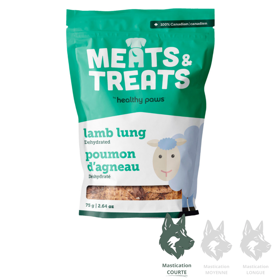 LIQUIDATION HEALTHY PAWS | Poumon d'agneau - Gâterie déshydratée pour chiens