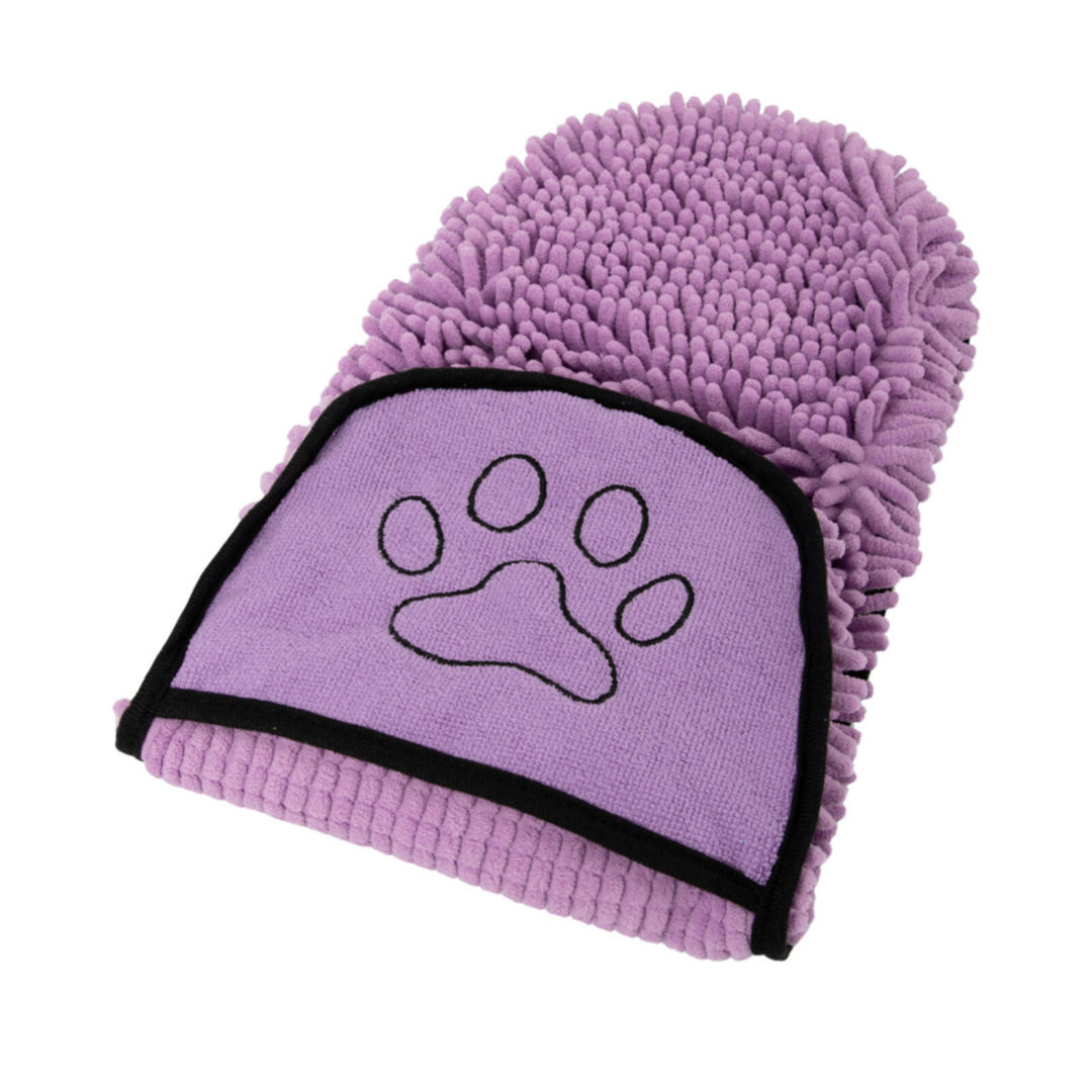 BROOKBRAND | Serviette en microfibre mauve pour chiens. Solution Nutrition Animale, votre référence en alimentation animale au Québec.