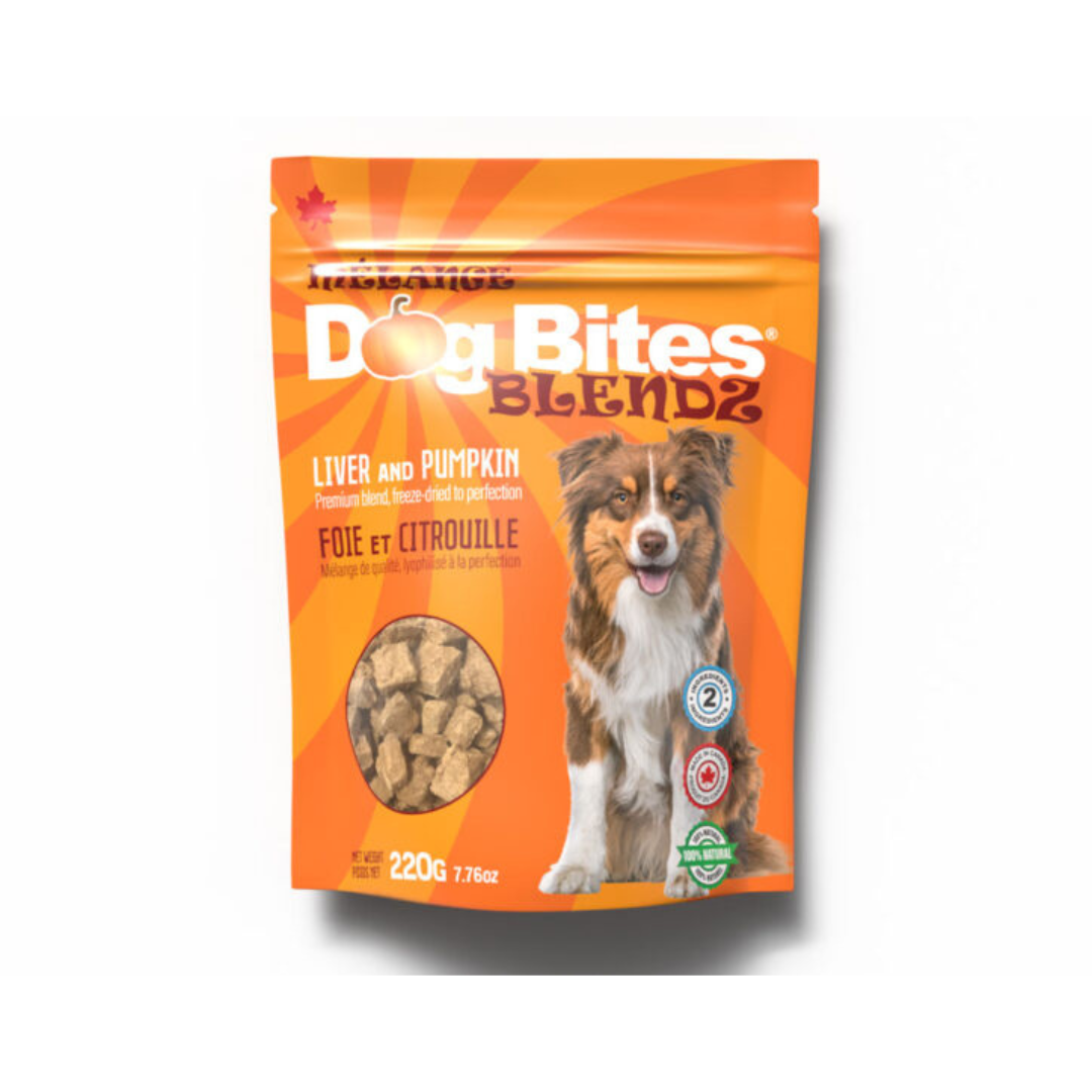 DOG BITES | Foie de boeuf et citrouille 220g Solution Nutrition Animale Saguenay
