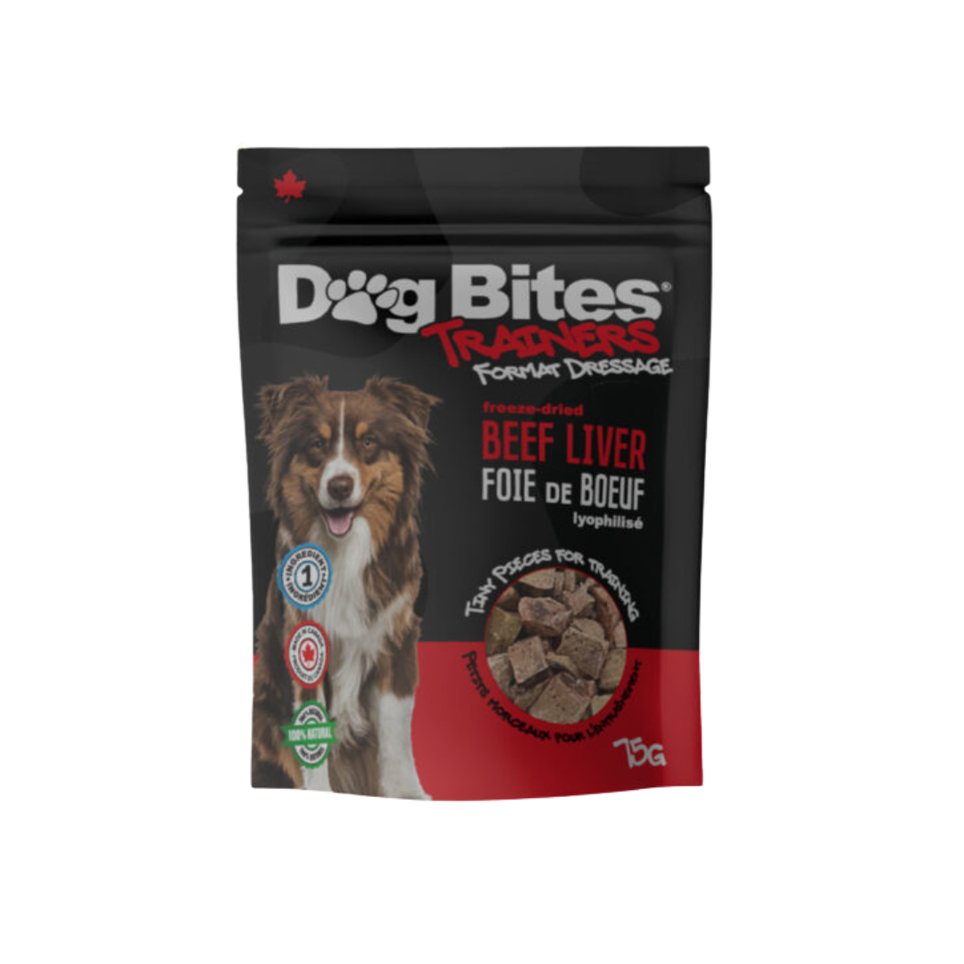DOG BITES | Foie de boeuf "trainers" 75g Solution Nutrition Animale Saguenay