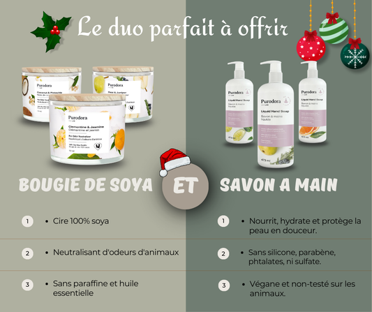 PURODORA LAB | Ensemble bougie et savon à main