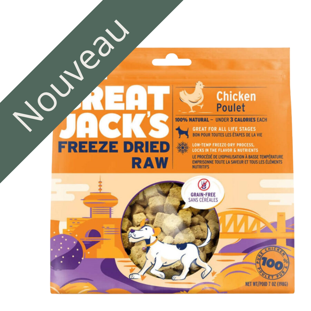 GREAT JACK'S | Poulet lyophilisé 198g Solution Nutriton Animale Saguenay
