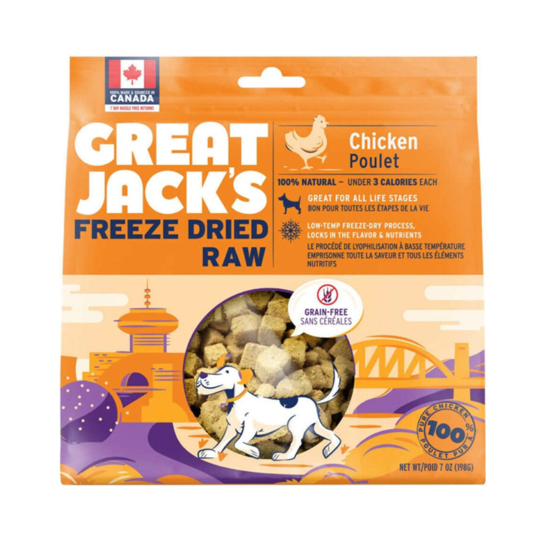GREAT JACK'S | Poulet lyophilisé 198g - Gâterie pour chiens Solution Nutrition Aniamale Saguenay