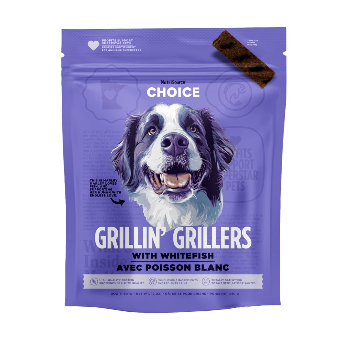 NUTRISOURCE | Grillin’ Grillers poisson blanc 907 gr - Gâterie pour chiens
