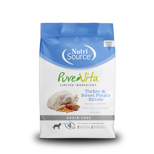 NutriSource Pure-Vita ingrédients limités dinde et patate douce