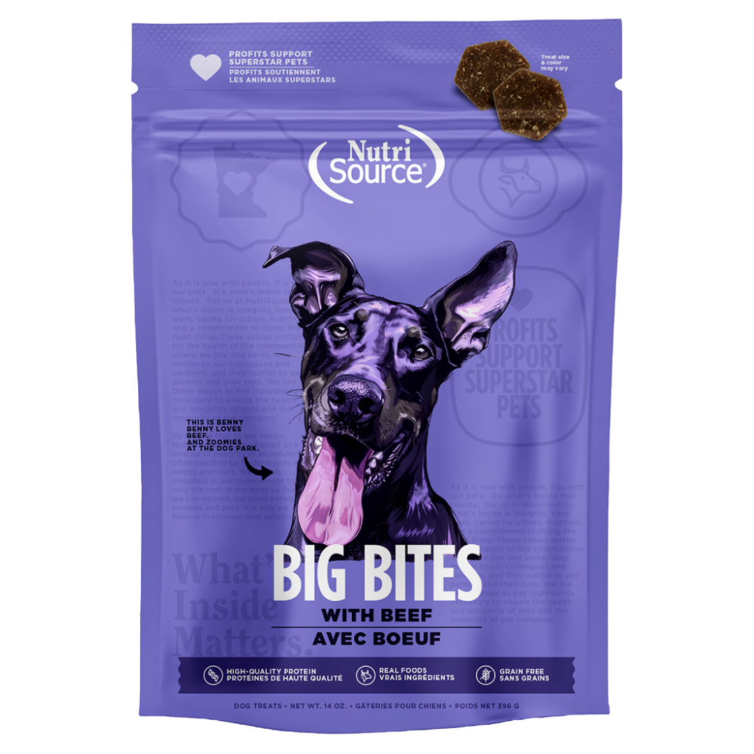 NutriSource grosses bouchées au boeuf. Solution Nutrition Animale