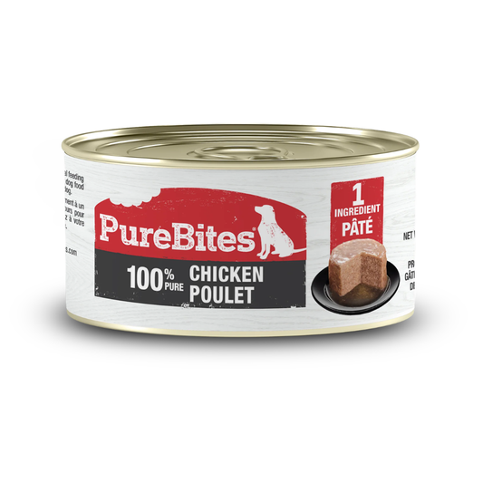 PURE BITES | Pâté de poulet - Nourriture humide pour chiens. Solution Nutrition Animale, votre référence en alimentation animale au Québec.