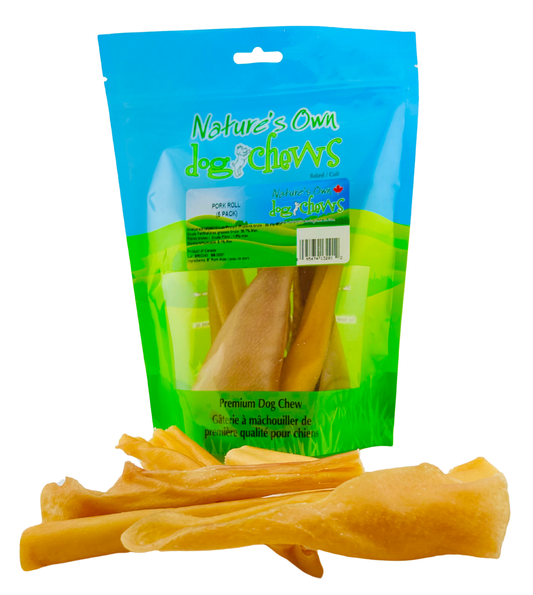 NATURE'S OWN | Rouleau peau de porc 6". Solution Nutrition Animale, votre référence en besoin nutritionnel pour chiens et chats au Québec.