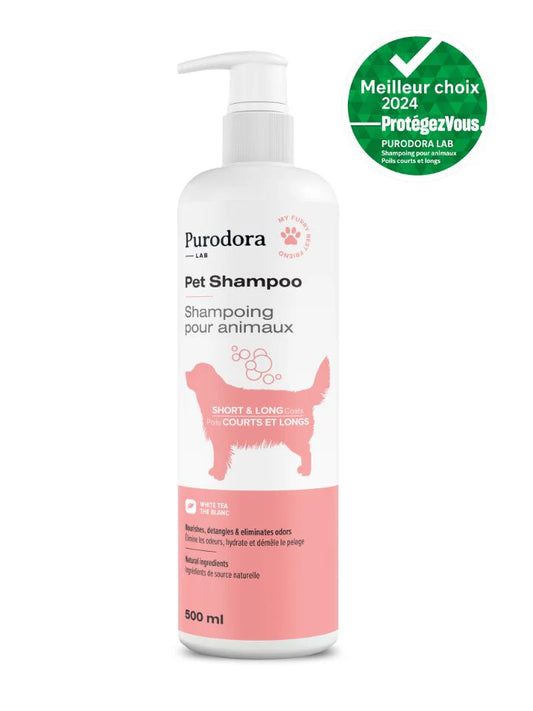 PURODORA LAB | Shampoing pour poils courts et longs. Solution Nutrition Animale, votre référence en alimentation animale au Québec.
