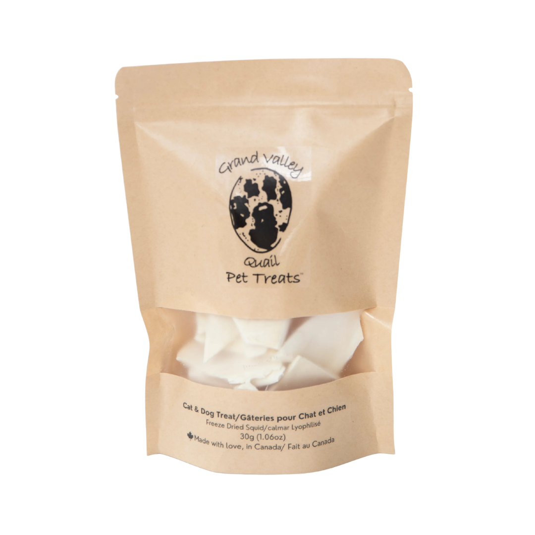 GRAND VALLEY | Calmars lyophilisés - Gâterie lyophilisée pour chiens et chats