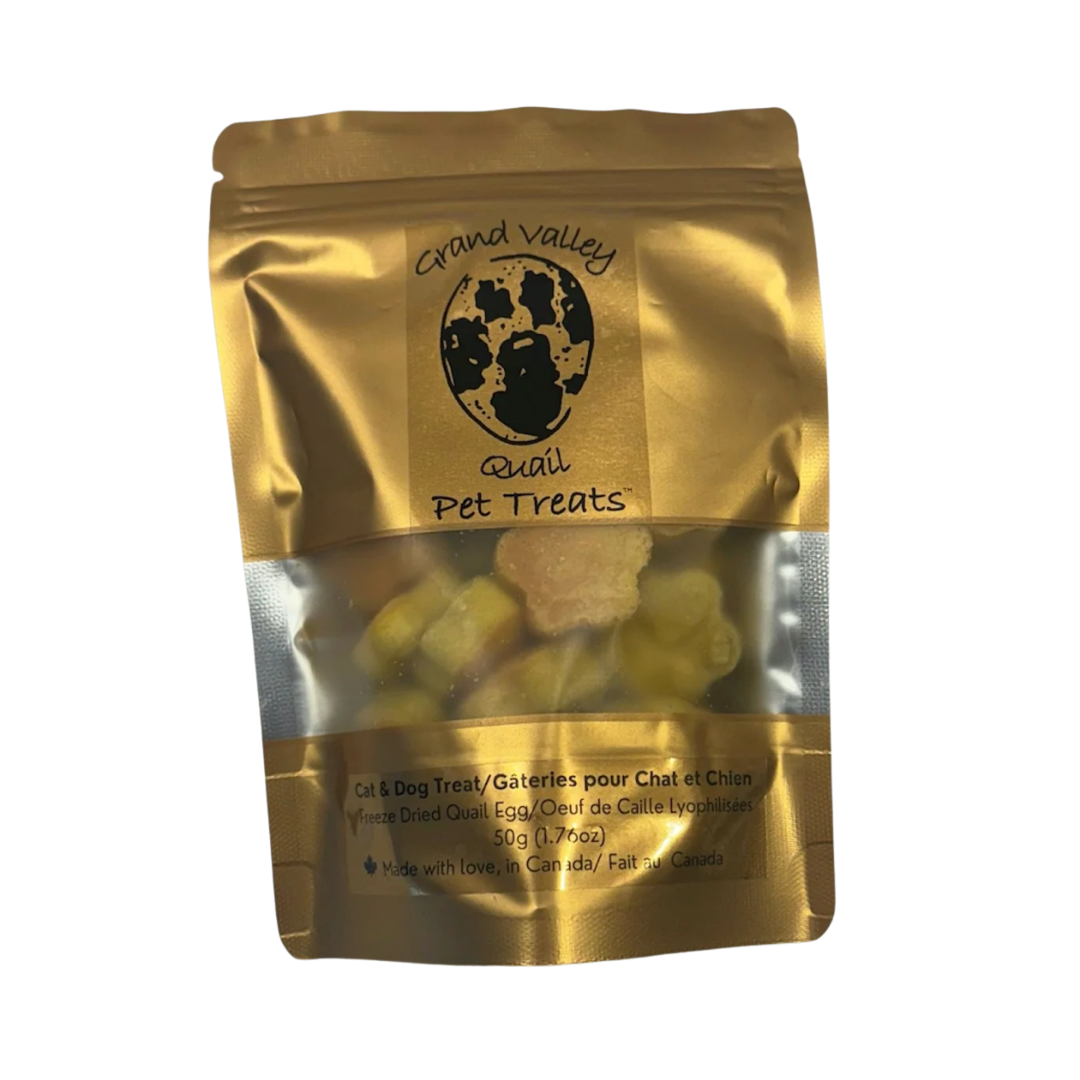 GRAND VALLEY | Gâteries aux oeufs de caille lyophilisés - Gâterie lyophilisée pour chiens et chats